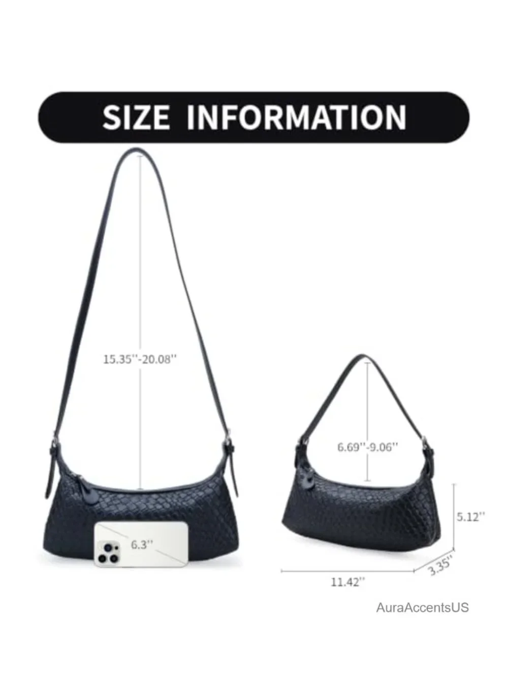 Small Woven Hobo Shoulder Crossbody Bag with Adjustable Strap